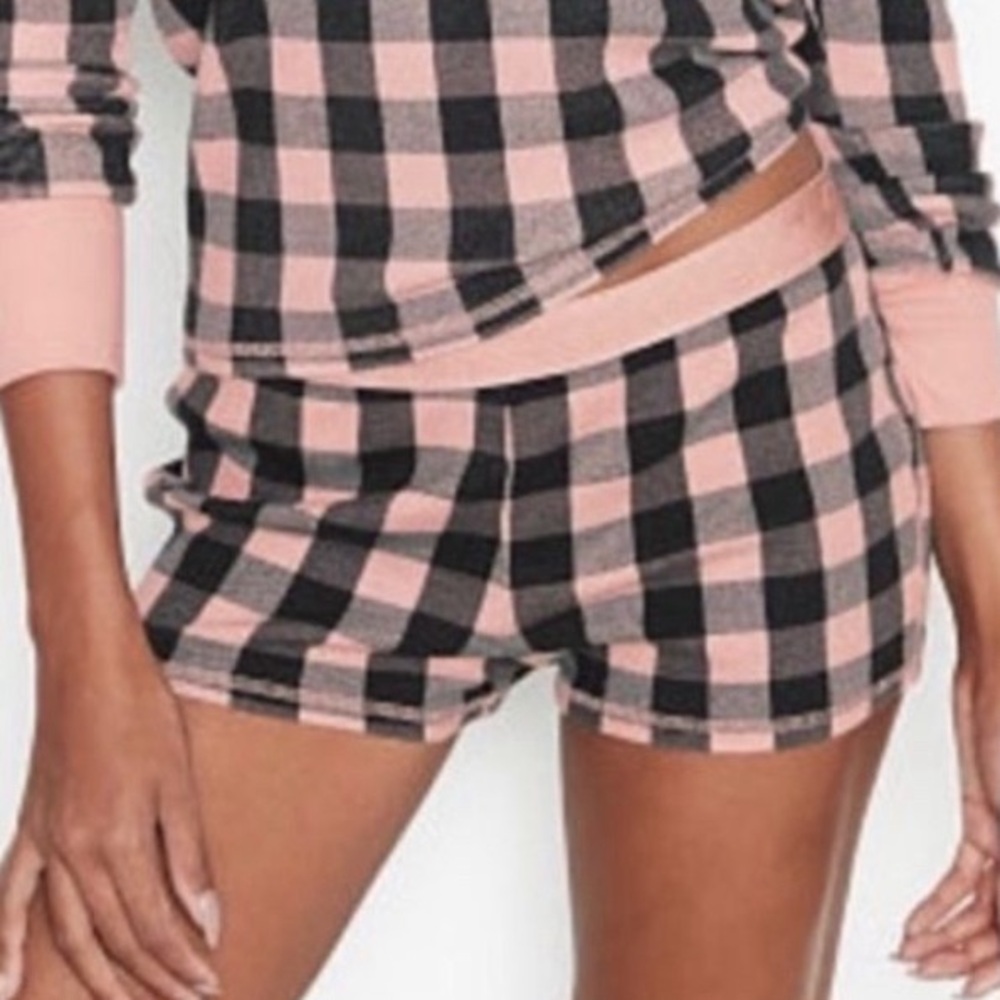 Victoria’s Secret Thermal Checkered Buffalo Plaid PJ’s Bottoms Sleep Shorts Sz S